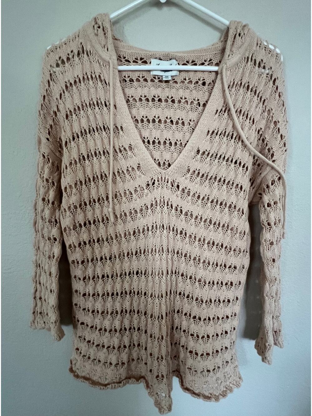 American Eagle Outfitters Crochet Pullover Hoodie Sz Medium